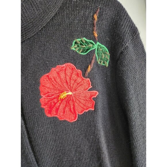 Vintage Jane Seymour Signatures 100% wool Embroidered Applique Coatigan Rare L - Picture 6 of 7